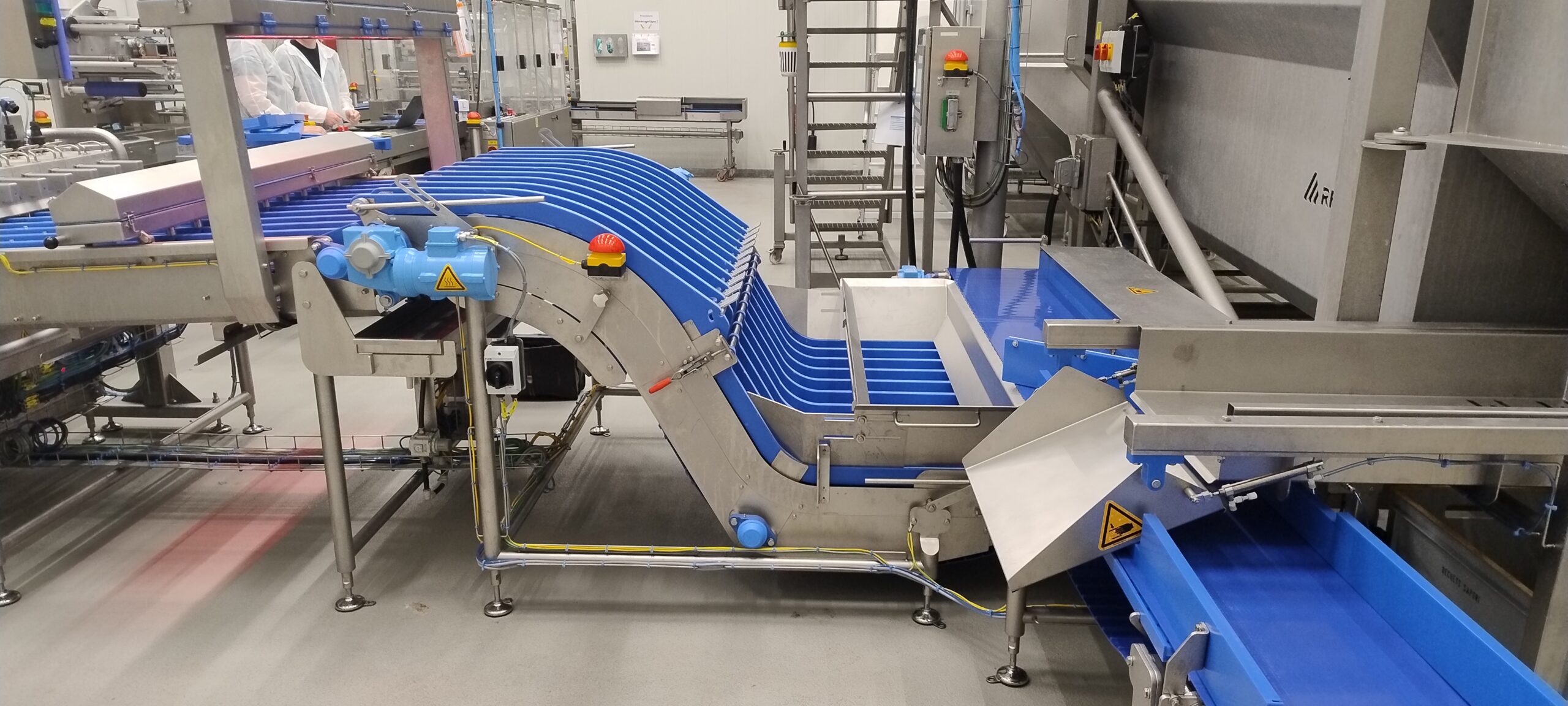 opvoerband voeding washdown rijstwafels transportband INOX machine