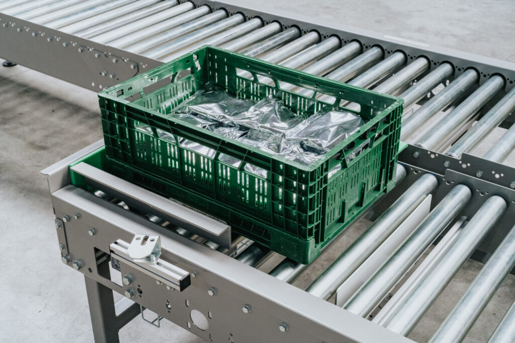 kratten conveyor rollenbaan INOX RVS