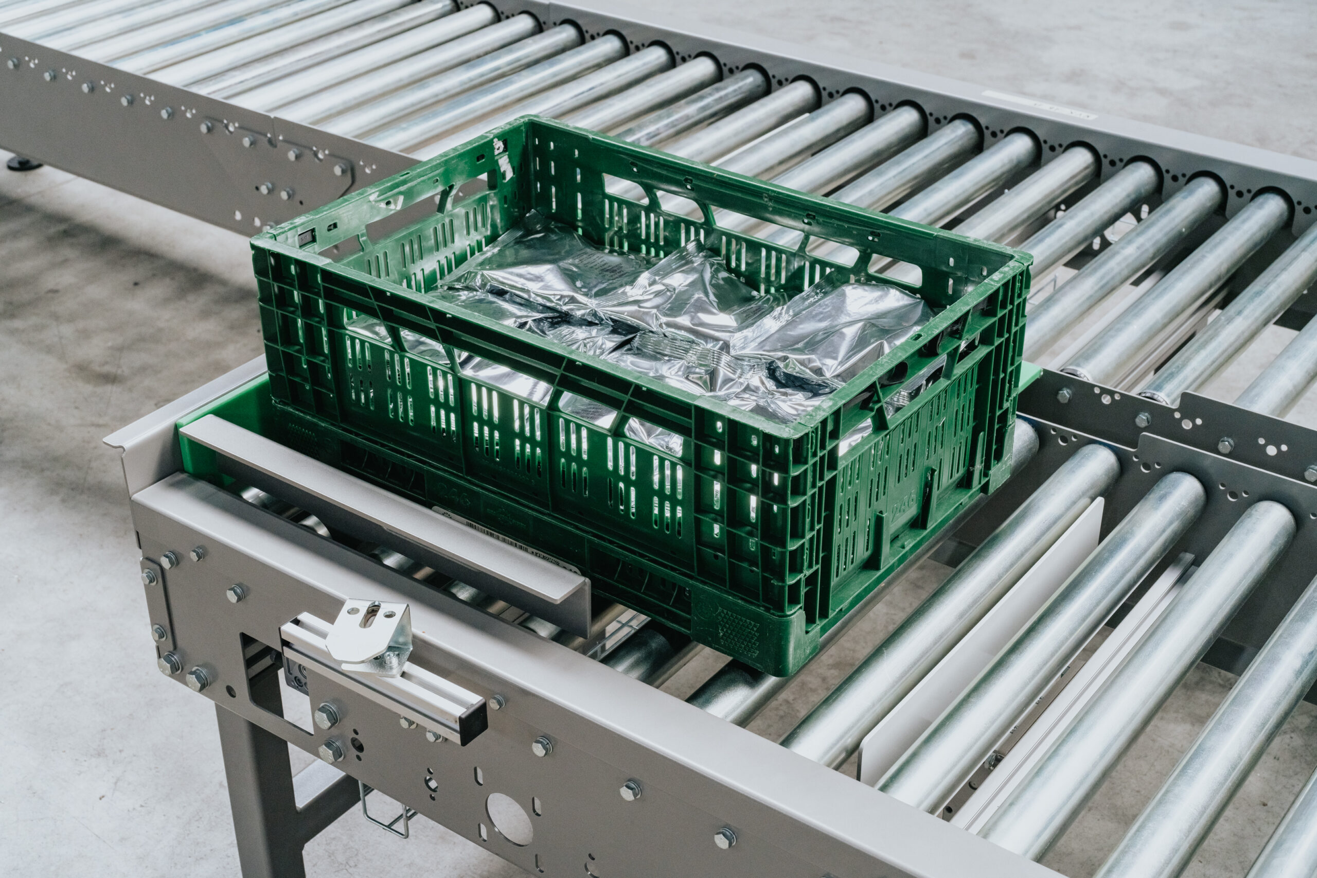 kratten conveyor rollenbaan INOX RVS